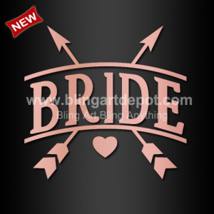 Bling Iron ons Bride Flexible Vinyl Rose Gold Heat Transfer